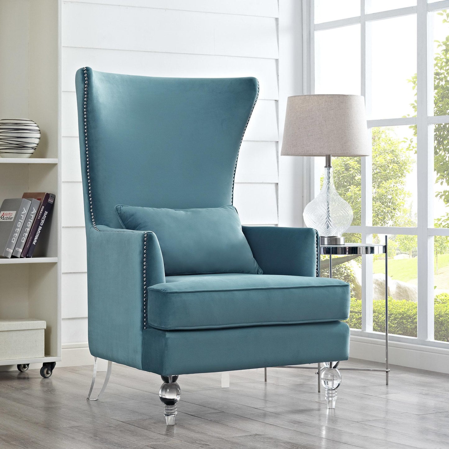 june sea blue tall chair