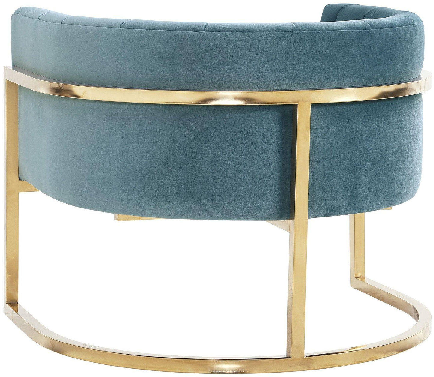 coral sea blue chair with gold base