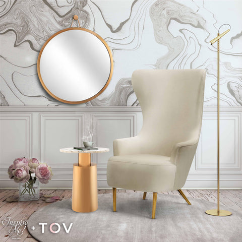 Florence Marais Julia Performance Velvet Wingback Accent Chair by Inspire Me! Home Decor - image 6
