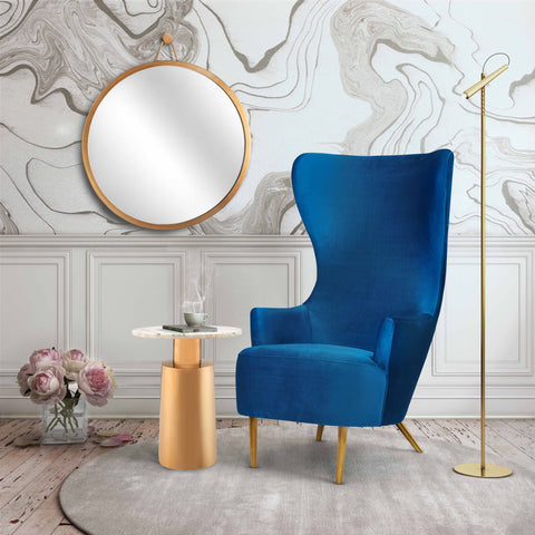 Florence Marais Julia Performance Velvet Wingback Accent Chair by Inspire Me! Home Decor - image 2