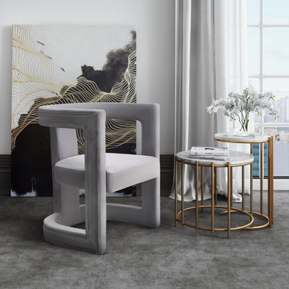 Morgan Grey Velvet Chair