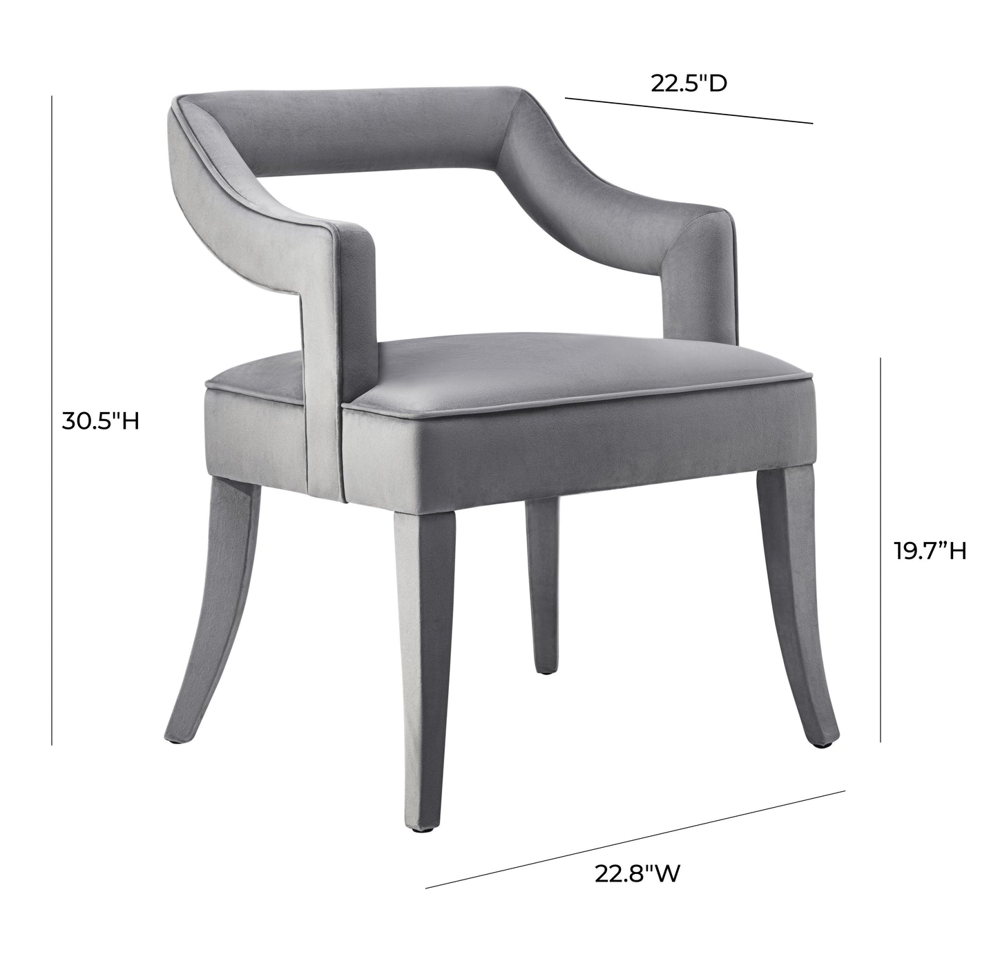 ines grey velvet chair