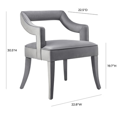 Ines Grey Velvet Chair