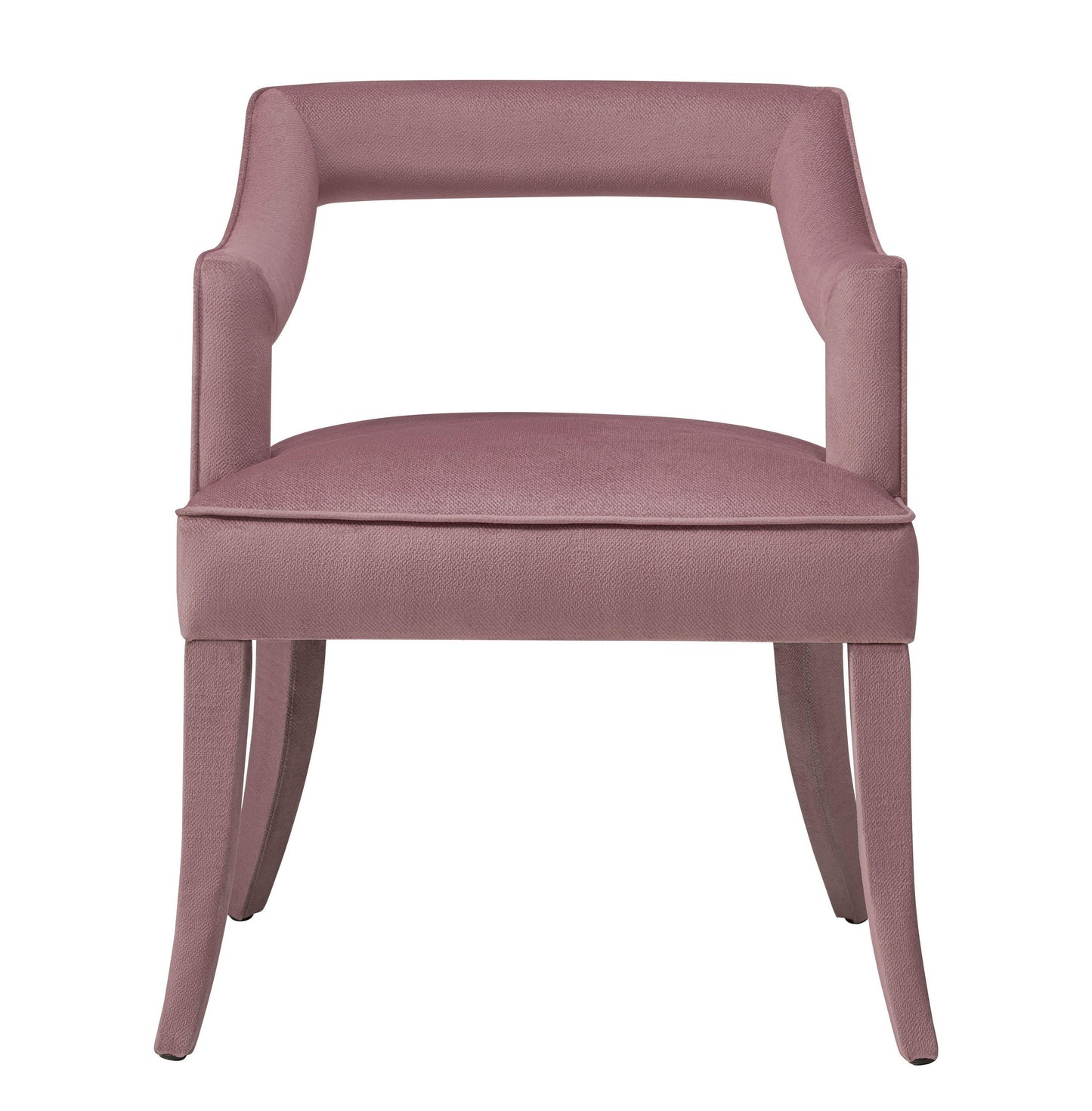 ines pink slub velvet chair