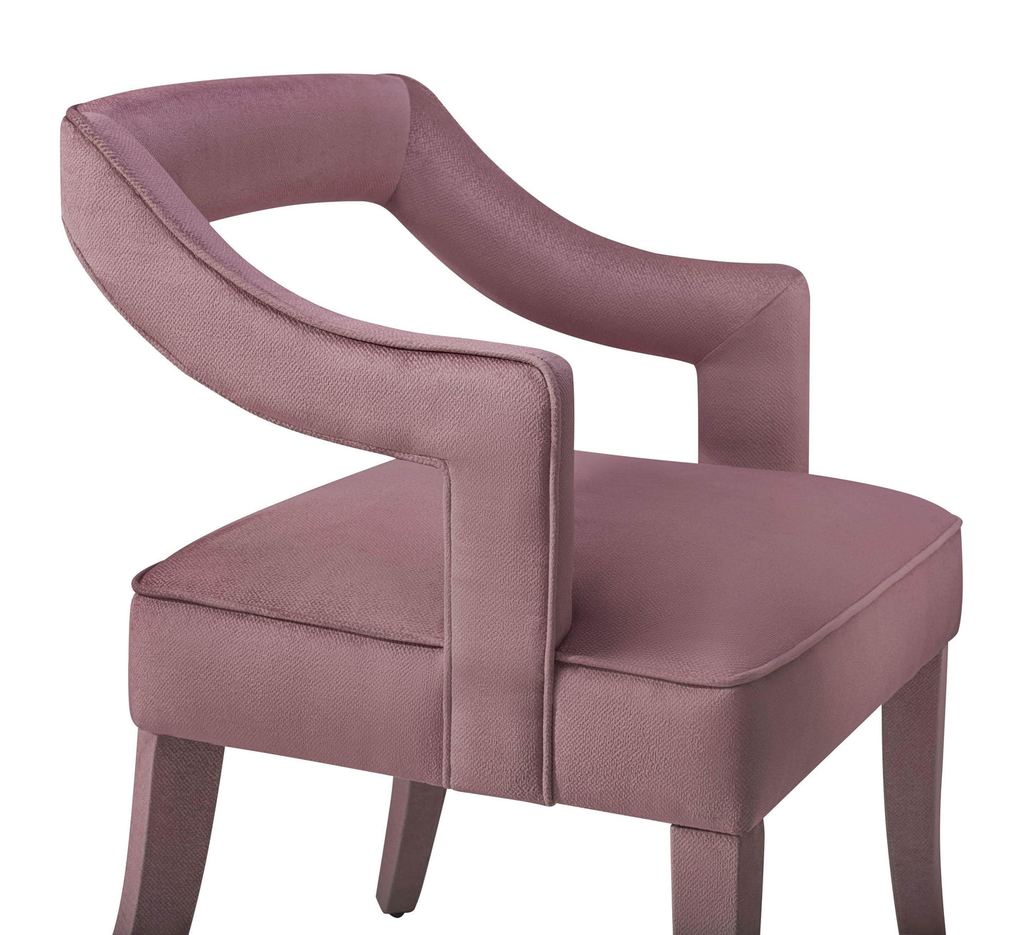 ines pink slub velvet chair