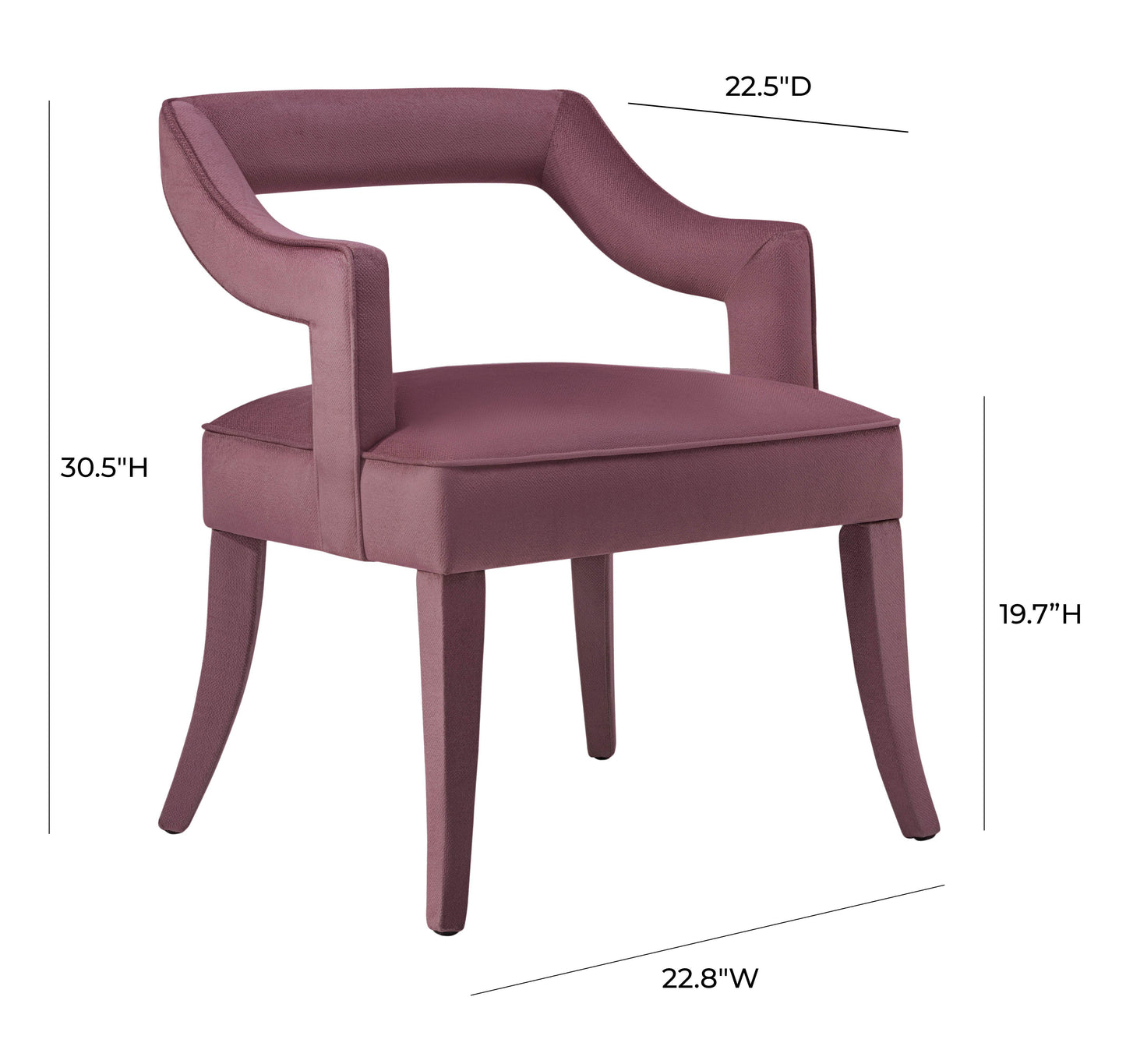 ines pink slub velvet chair