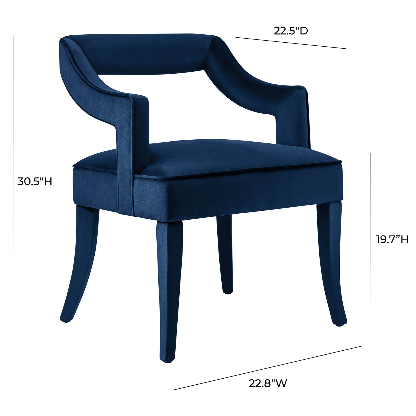 ines navy velvet chair