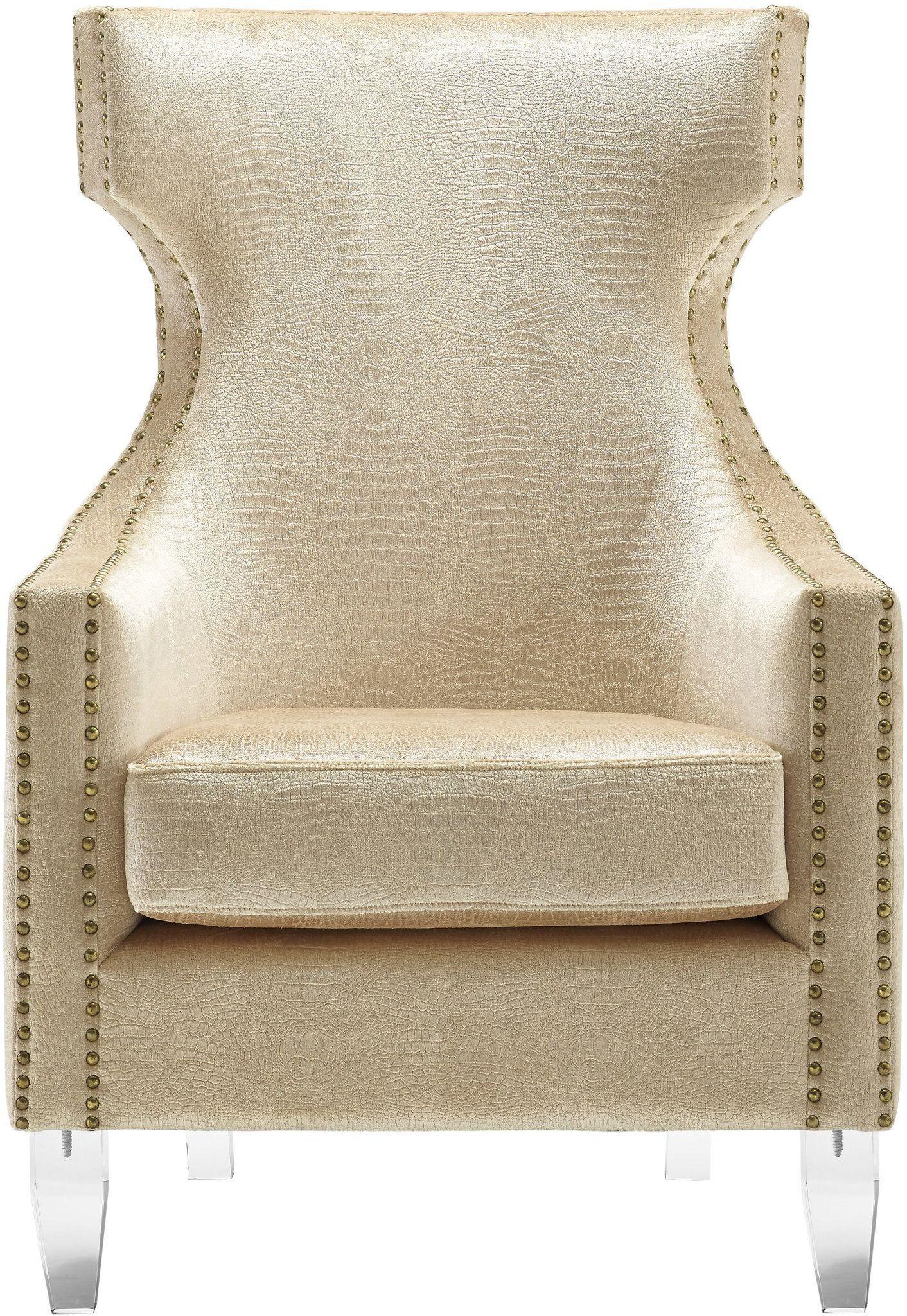 vera gold croc velvet wing chair