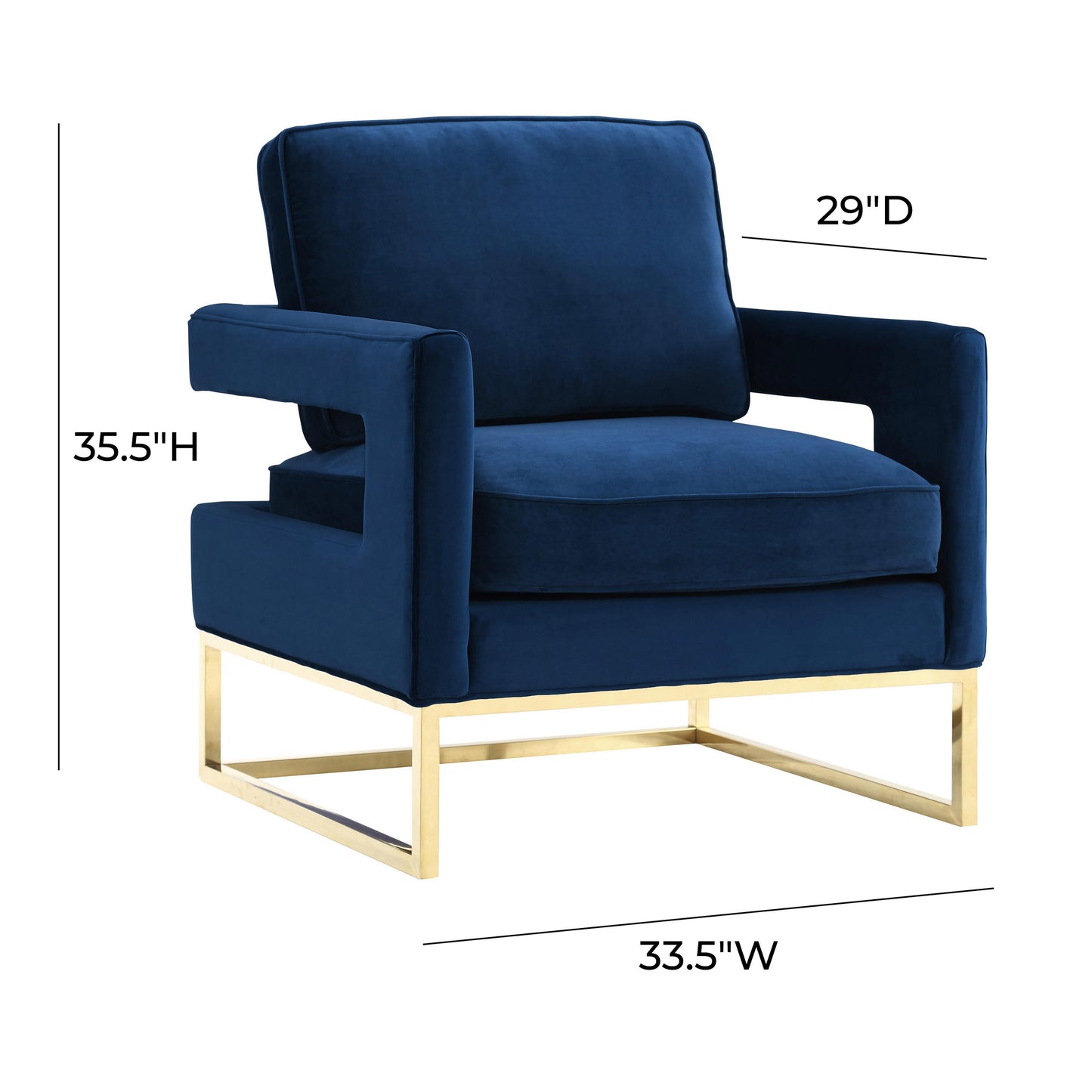 josephine navy velvet chair