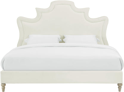 Margot Cream Velvet Bed in King