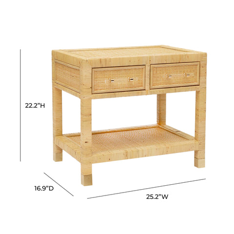 Arielle Bellamy 25" Natural Rattan Nightstand - image 7