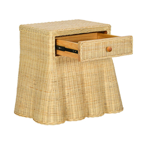 Vivienne Ravenna 25" Natural Rattan Nightstand With Drawer - image 4