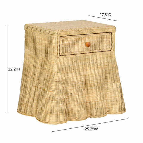 Vivienne Ravenna 25" Natural Rattan Nightstand With Drawer - image 10