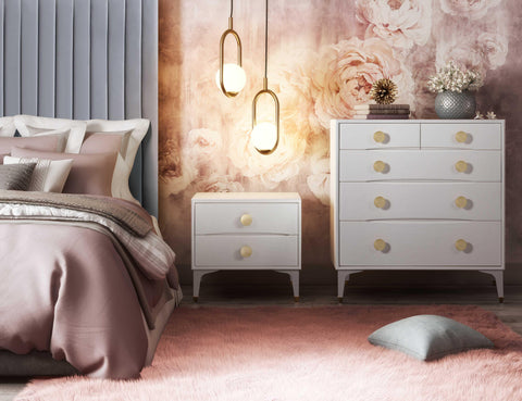 Leonie Devereux 38" White 5-Drawer Chest - image 2