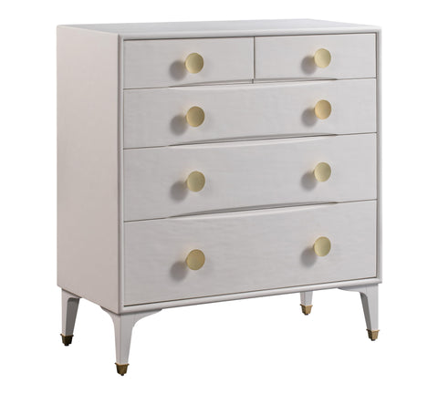 Leonie Devereux 38" White 5-Drawer Chest - image 3