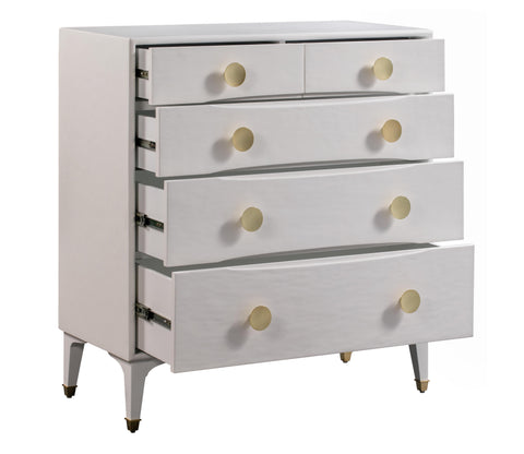 Leonie Devereux 38" White 5-Drawer Chest - image 4