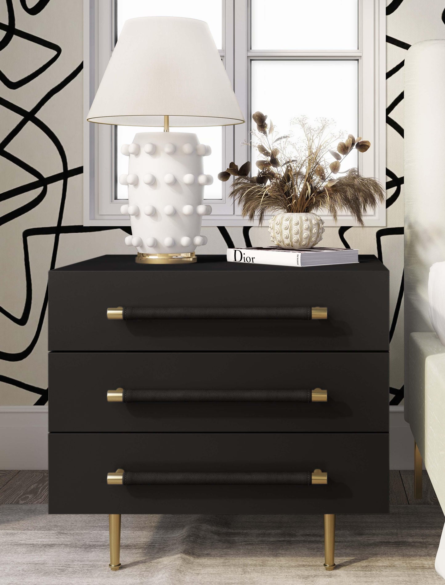 bubbles black nightstand