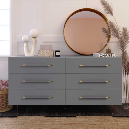 Bubbles Grey 6 Drawer Dresser