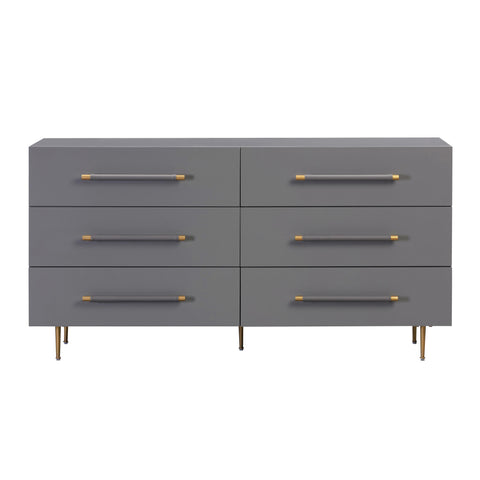 Bubbles Grey 6 Drawer Dresser