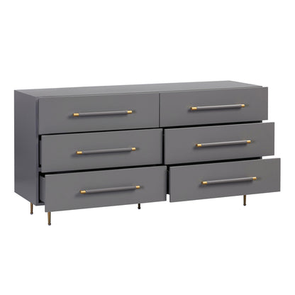 Bubbles Grey 6 Drawer Dresser