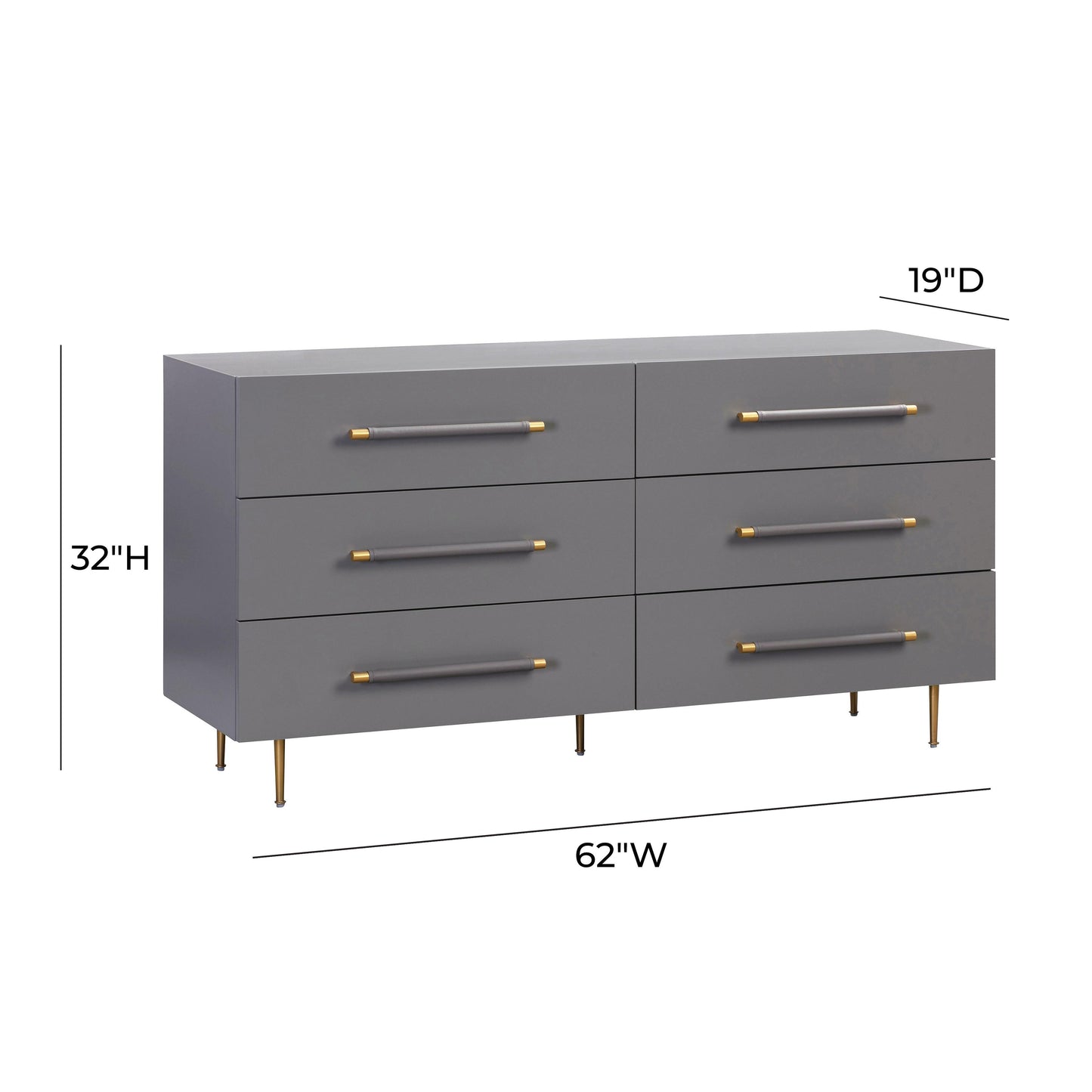 bubbles grey 6 drawer dresser