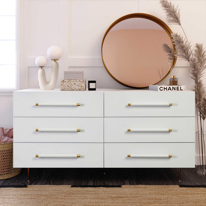 Bubbles White 6 Drawer Dresser