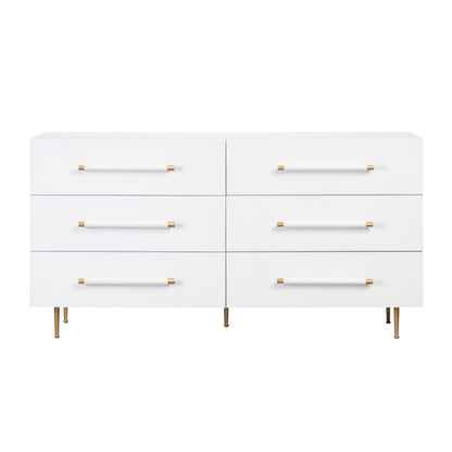 Bubbles White 6 Drawer Dresser