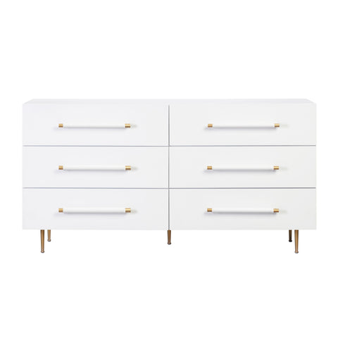 Bubbles White 6 Drawer Dresser