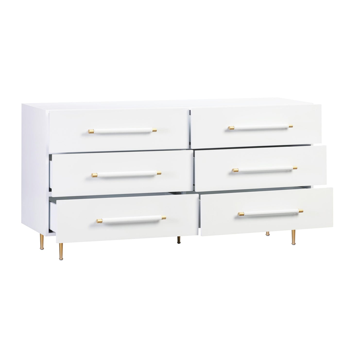 bubbles white 6 drawer dresser