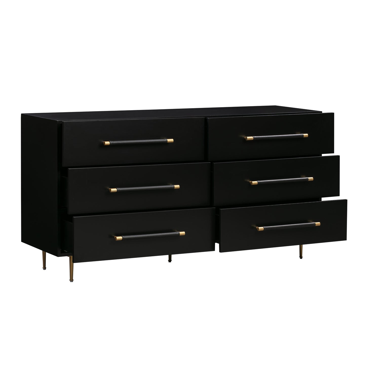 bubbles black 6 drawer dresser