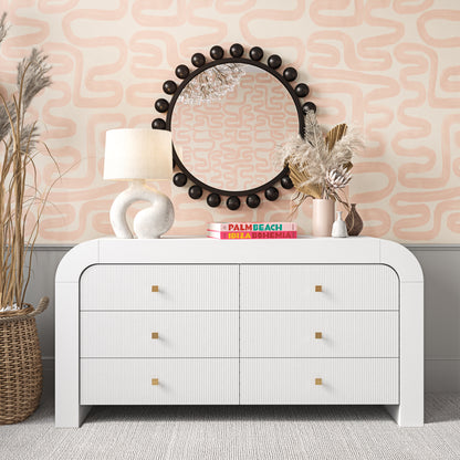 Maven 6 Drawer White Dresser