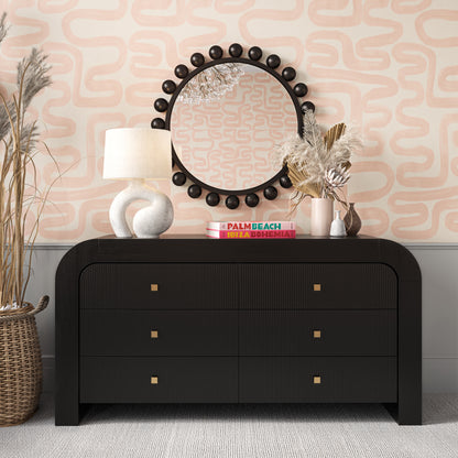 Maven 6 Drawer Black Dresser