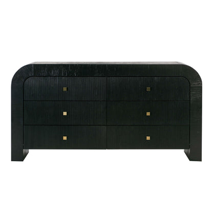 Maven 6 Drawer Black Dresser