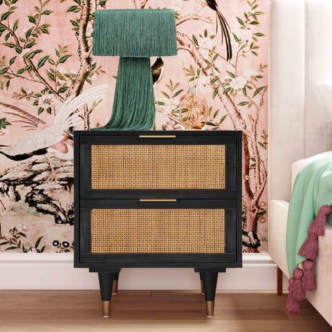 Beatrice StClair 22" Cane 2-Drawer Nightstand - image 2