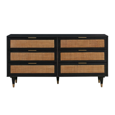 Beatrice StClair 60" Cane 6-Drawer Dresser - image 1