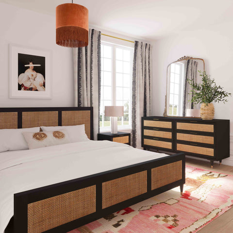 Beatrice StClair 60" Cane 6-Drawer Dresser - image 2