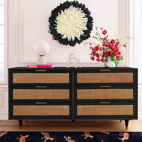 Beatrice StClair 60" Cane 6-Drawer Dresser - image 9