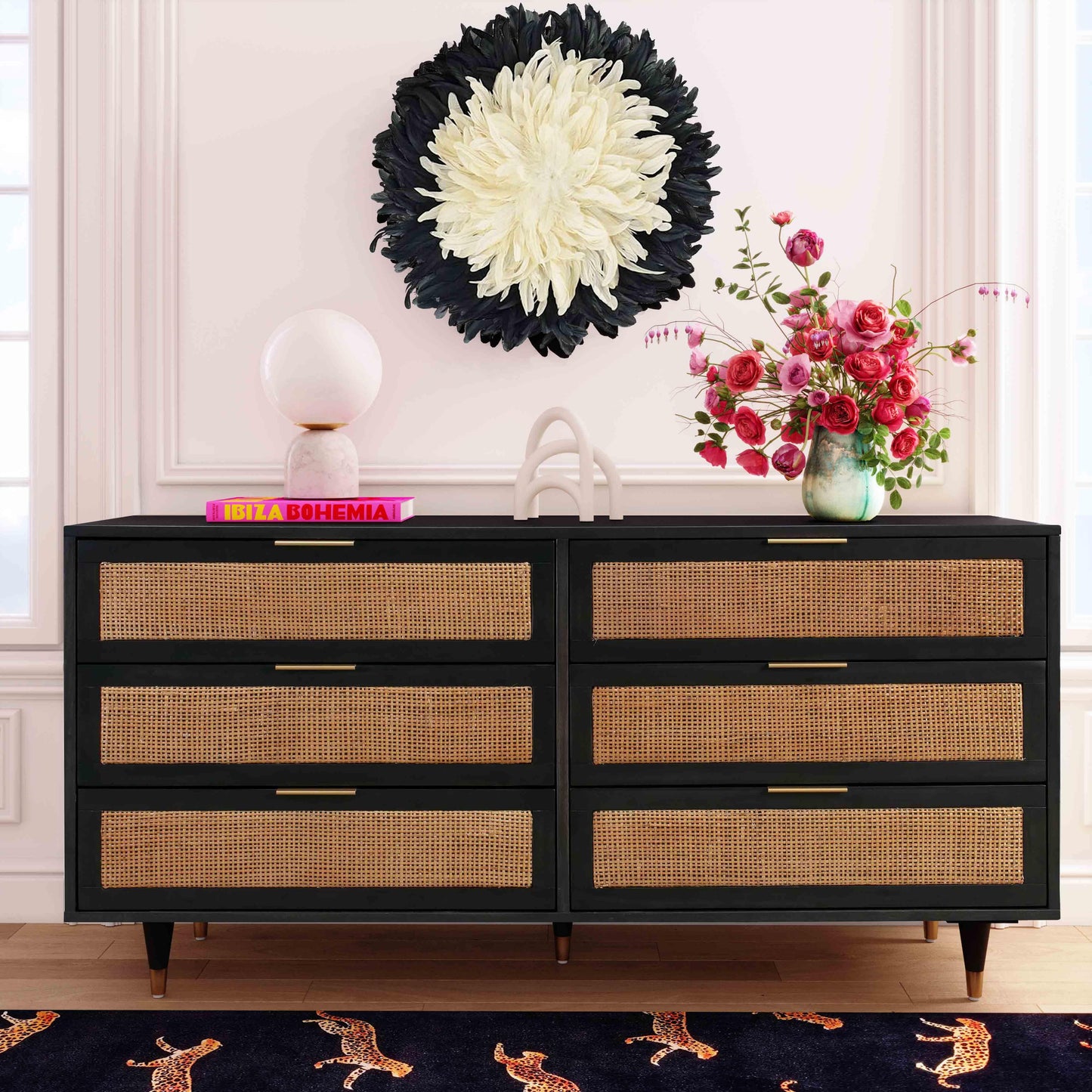 hope noir 6 drawer dresser