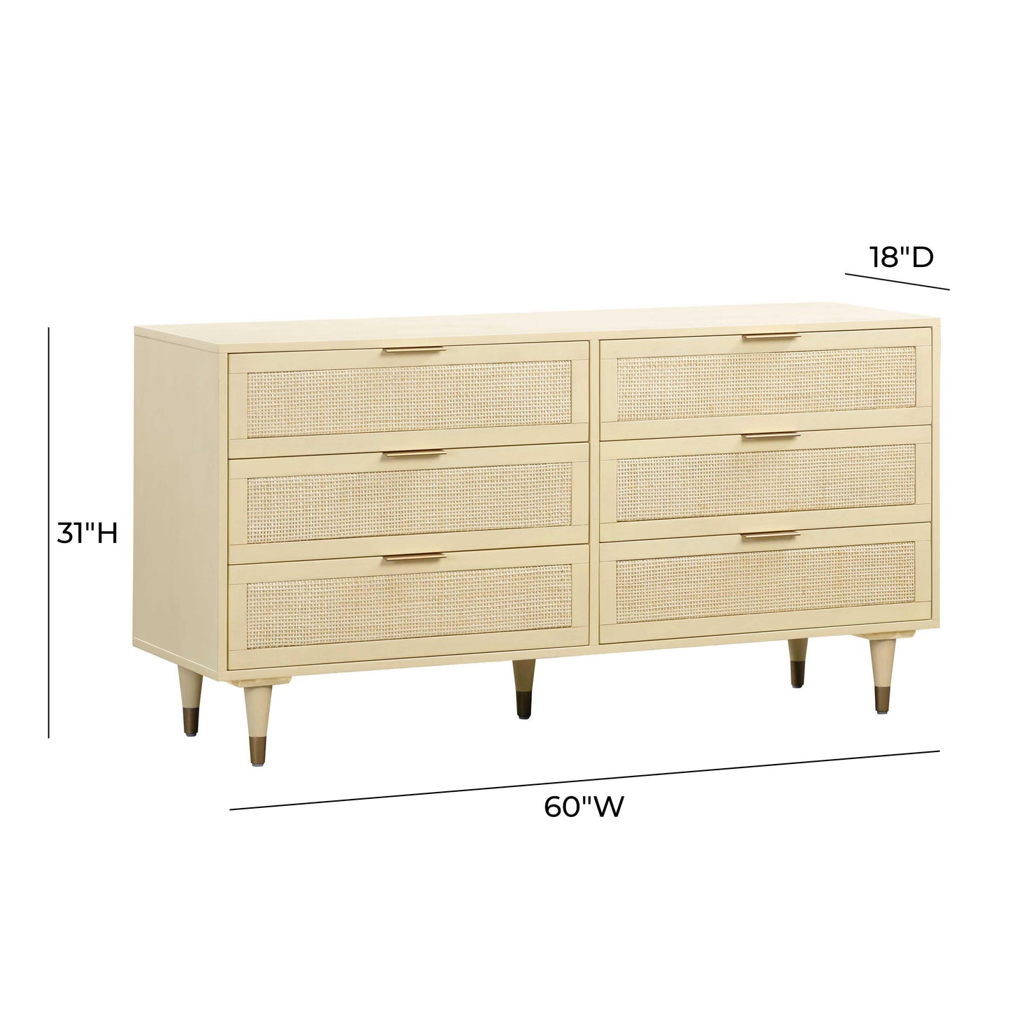 hope buttermilk 6 drawer dresser