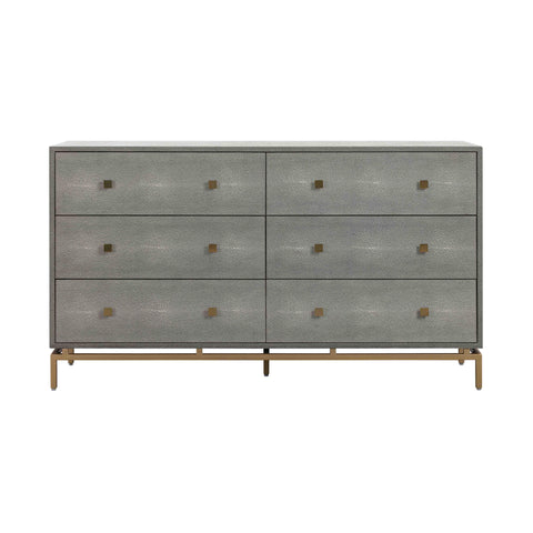 Arielle Rivoli 57" Faux Shagreen 6-Drawer Dresser - image 1