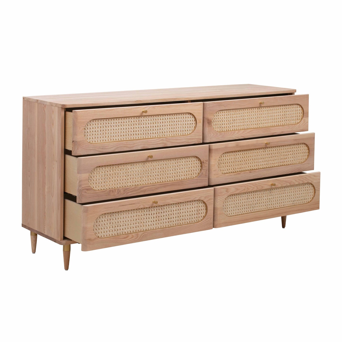 melody cane 6 drawer dresser