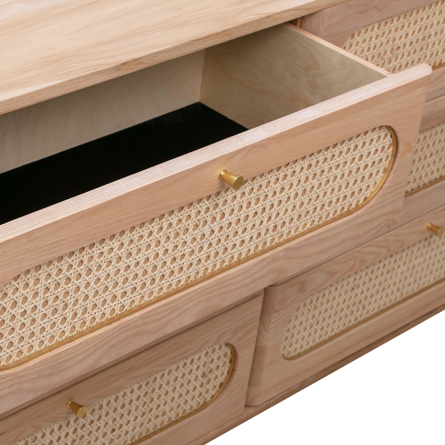 melody cane 6 drawer dresser