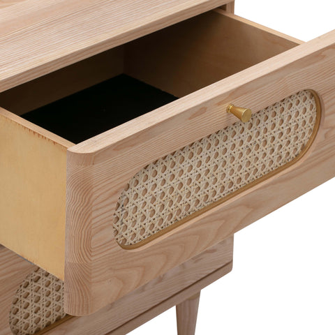 Rosalie Castaigne 19" Natural Ash and Cane 2-Drawer Nightstand - image 7
