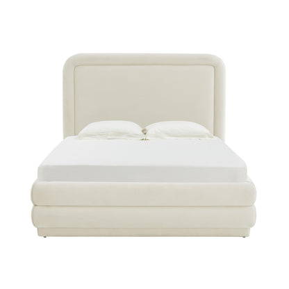 Slipper Cream Velvet Bed in King