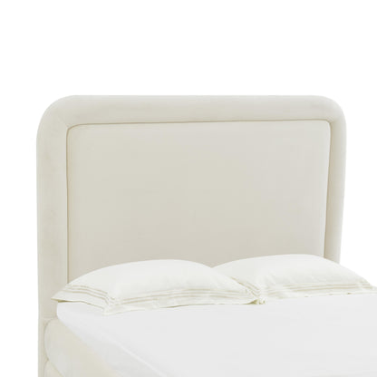 Slipper Cream Velvet Bed in King