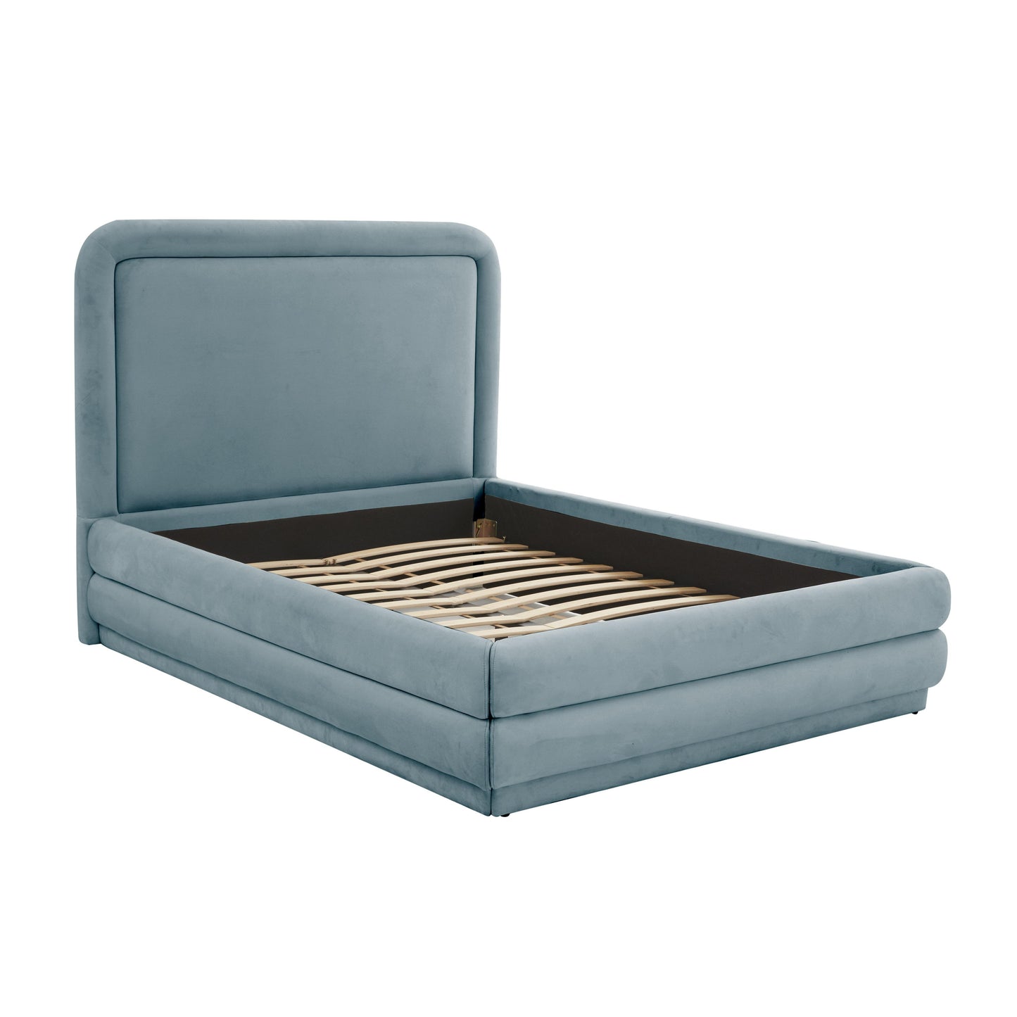 slipper bluestone velvet bed in king