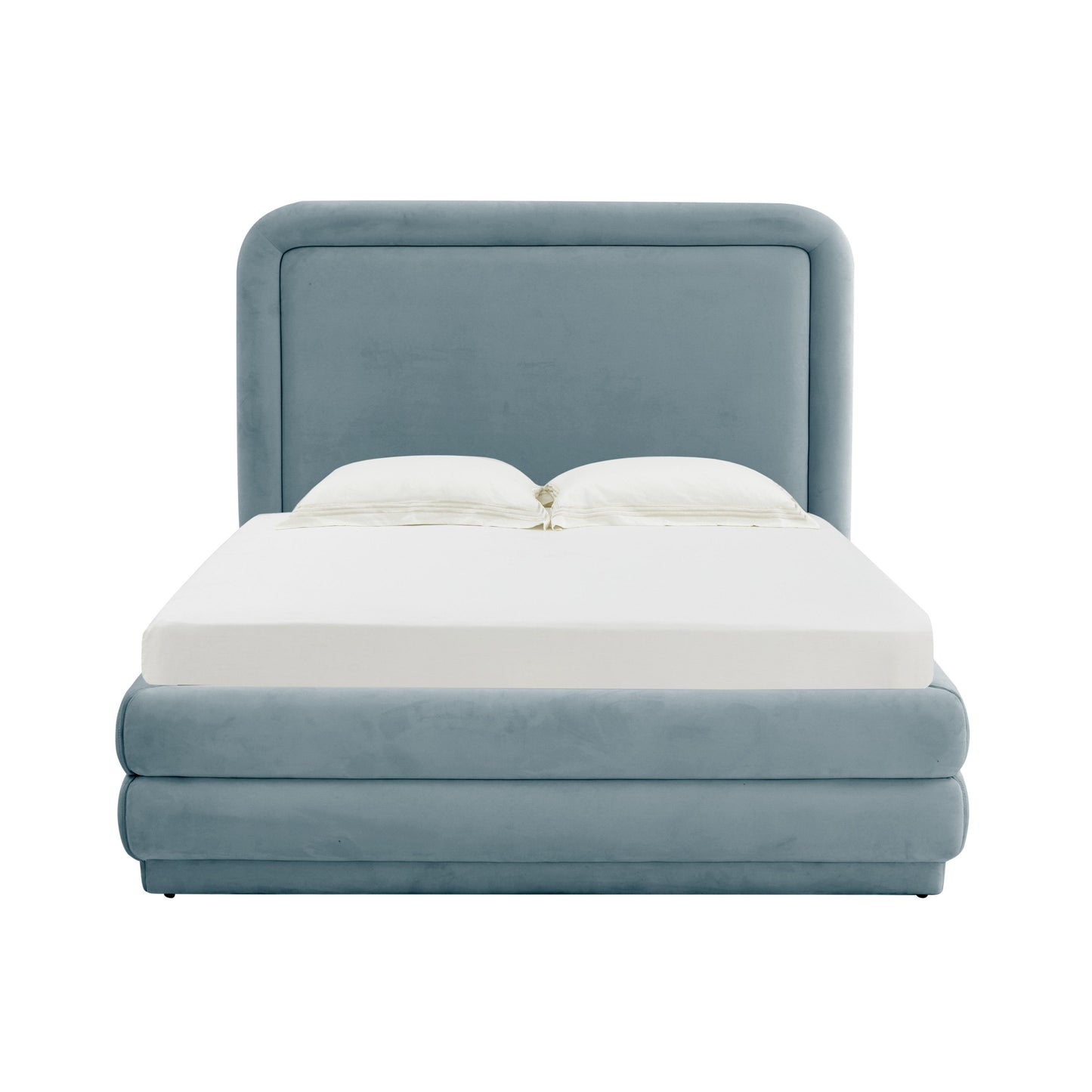 slipper bluestone velvet bed in queen