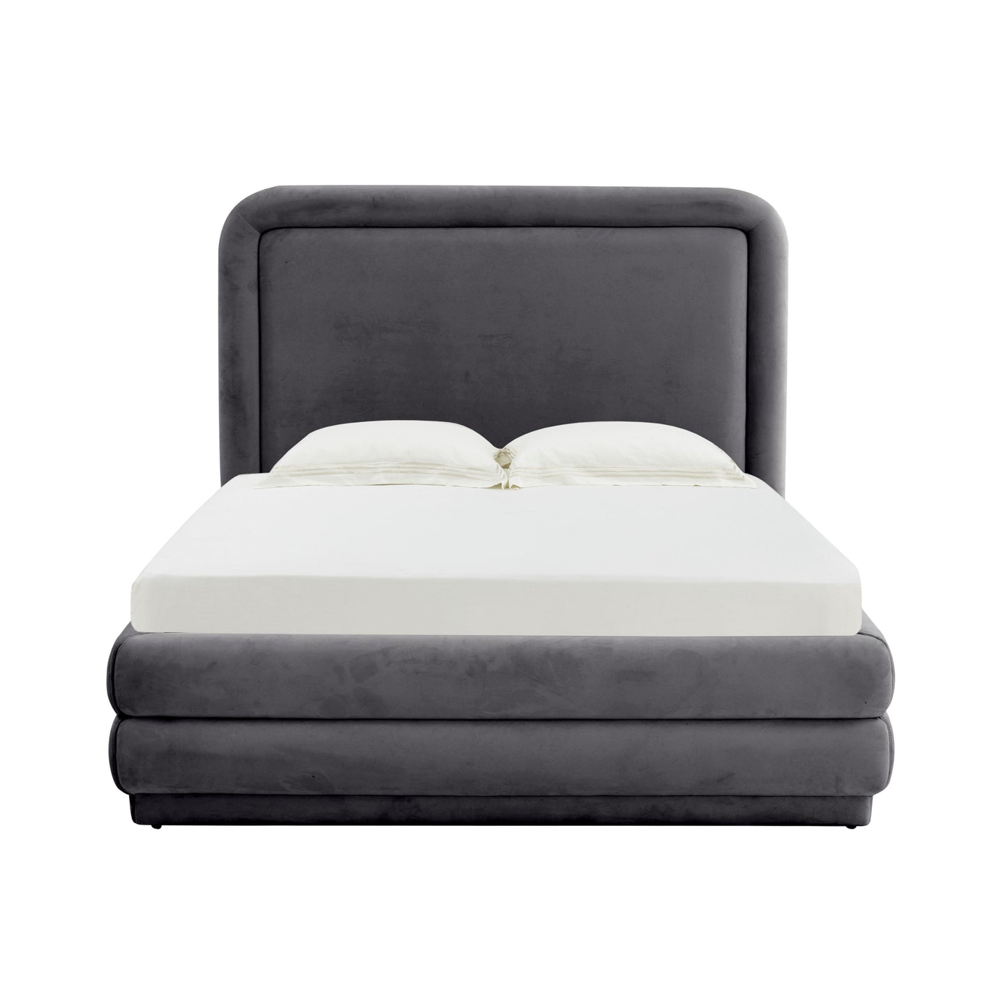 slipper dark grey velvet bed in queen