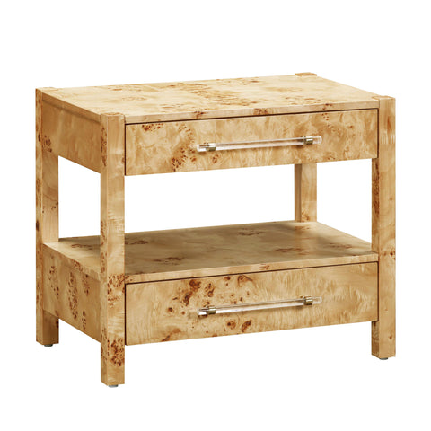 Valentina Capri 26" Burl 2-Drawer Nightstand - image 1