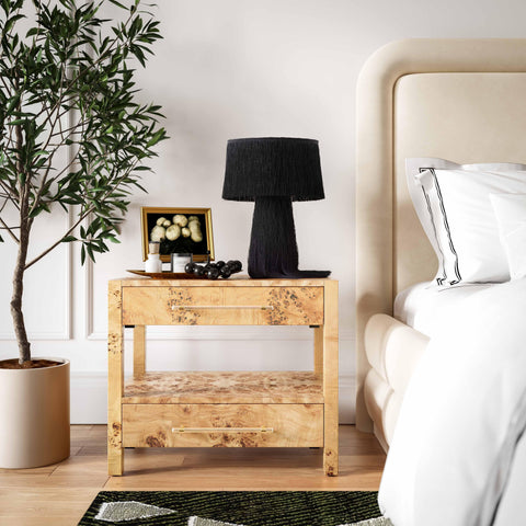 Valentina Capri 26" Burl 2-Drawer Nightstand - image 2